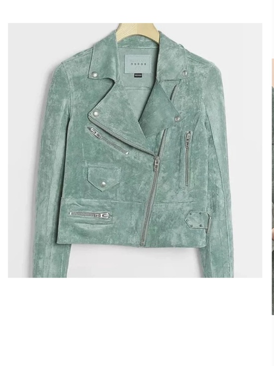 Blank NYC Jackets & Blazers - Blank NYC Mint Green Suede Moto Jacket